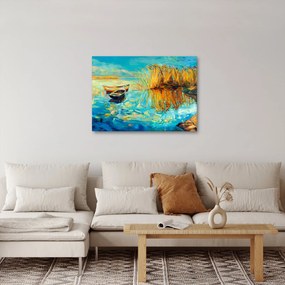 Tablou - Lacul cu bărci (70x50 cm)