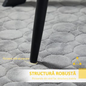 HOMCOM Set 3 Scaune de Bucătărie din Catifea cu Design Modern și Confortabil, 43x58x90 cm, Maro Deschis | Aosom Romania