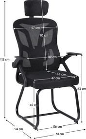 Scaun de birou, negru, SITAO