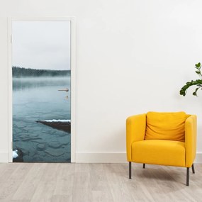 Fototapet pentru ușă - Lac nordic de gheață (95x205cm)