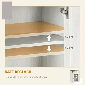 HOMCOM Bufet de depozitare cu multiple spații de depozitare, 2 uși cu raft reglabil, 1 sertar, 60L x 30Ad x 87,5Î cm | Aosom Romania
