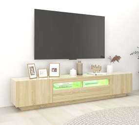 Comoda TV cu lumini LED, stejar sonoma, 200x35x40 cm 1, Stejar sonoma