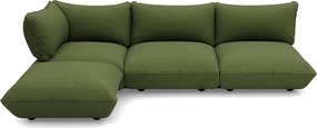Sumo Corner Sofa Canapea modulara Bouclé, culori multiple - Fatboy Culoare: verde cu frunze