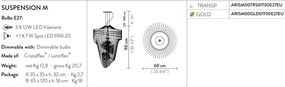 Lustra design Art Deco realizata manual Aria Medium Transparent