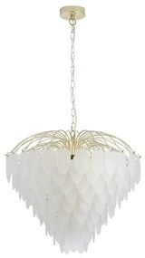 Candelabru alama lucios sticla mata Feather 10Lt