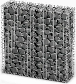 vidaXL Coș gabion cu capace, sârmă galvanizată, 100 x 100 x 30 cm