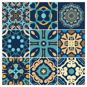 Set 9 autocolante perete Ambiance Dizier, 10 x 10 cm