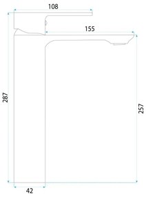 Baterie pentru baie Rea Drop auriu periat