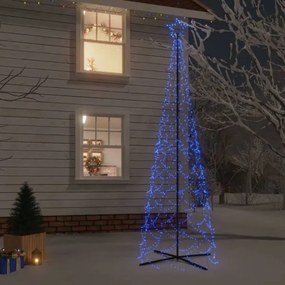 vidaXL Brad de crăciun conic, 500 led-uri, albastru, 100x300 cm