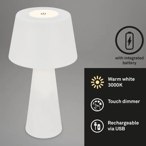 Lampă LED reîncărcabilă dimabilă de masă de exterior Brilo LED/3,5W/5V IP44 alb