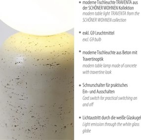 Schöner Wohnen 12543-42 - Lampă de masă TRAVENTA, 1x G9/10W/230V, beton