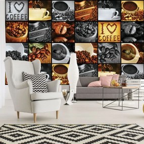 Fototapet - I Love Coffee - colaj (152,5x104 cm)