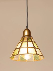 Lustra din sticla texturata si metal patinat, Vitra