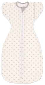 Sistem de infasat transformabil in sac de dormit, 1-6 luni Kidizi Swaddel Confort UP White Grey Stars, 100% bumbac, 0.5 tog