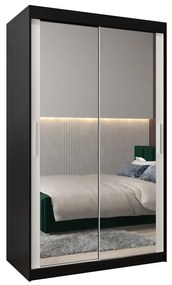 Dulap de haine 120 cm Toki 3 (negru mat + alb mat). 1065059
