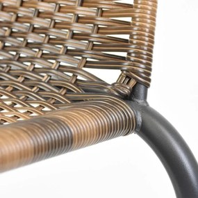 Set de scaune bistro de grădină, stivuibile, maro, 2 buc