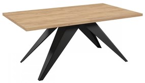 Masă sufragerie extensibilă Awalean 140 (Negru + Stejar craft auriu) (pentru 6-10 persoane). 1105357