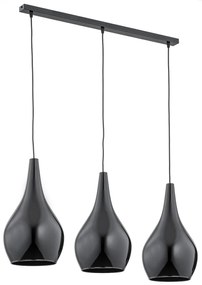 Lustra cu 3 Pendule sticla design decorativ SANTANA neagra