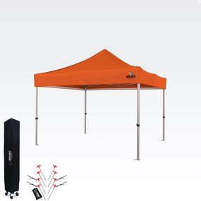 Foișor de grădină pliabil 3x3 m | Protecție UV/PVC premium | Construcție robustă BRIMO | Montaj rapid fără scule - fără pereți - Portocaliu