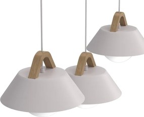 Lustră suspendată pe cablu FUNDA, 3 x E27, 15W, 230V, crem