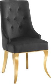 Set 2 scaune Modern Barock, auriu/ catifea neagra