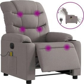 vidaXL Fotoliu electric de masaj rabatabil, gri taupe, textil