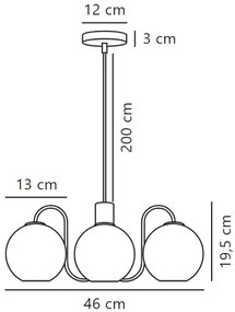 Lustră pe cablu Nordlux FRANCA 4xE14/40W/230V