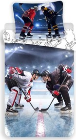 Lenjerie de pat 3D din bumbac HOCKEY colorata, 100% bumbac Dimensiune lenjerie de pat: 70 x 90 cm | 140 x 200 cm