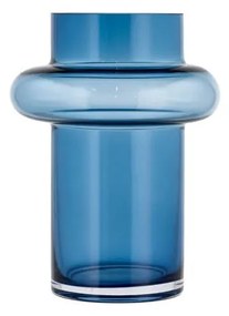 Vază din sticlă Lyngby Glas Tube, înălțime 20 cm, albastru închis