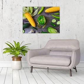 Tablou pe sticlă cu legume (70x50 cm)