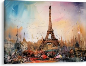 Tablou - Pictură a Turnului Eiffel (70x50 cm)