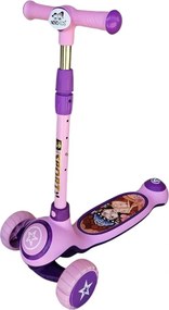 Trotineta copii cu roti luminoase din silicon NOVOKIDS™ Mini Scooter 9080, Cu melodii si lumini, 3 roti, Pliabila, Maner reglabil pe inaltime, Maxim
