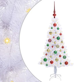 vidaXL Brad de Crăciun artificial cu 150 LED Alb 120 cm PVC și Oțel