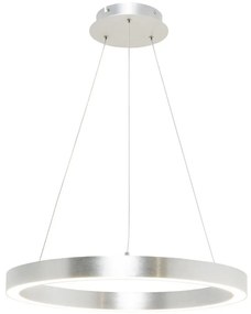 Lustra LED design modern circular CARLO argintiu, diametru 40cm