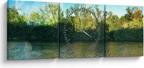 Tablou - lac (cu ceas) (90x30 cm)