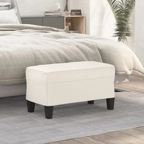 349440 vidaXL Bancă, crem, 70x35x41 cm, piele ecologică