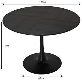 Masă de sufragerie rotundă modernă, Negru | Aosom Romania