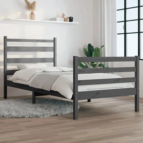 3103705 vidaXL Cadru de pat, 100x200 cm, lemn masiv de pin, gri