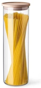 Simax 5132 borcan din sticlă cu capac din lemn,1,8 l
