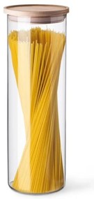 Simax 5132 borcan din sticlă cu capac din lemn,1,8 l