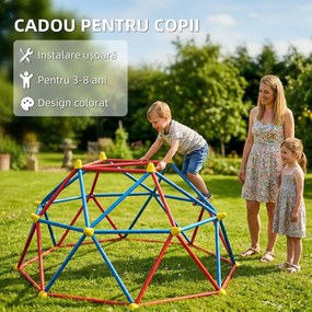 Outsunny Cadru de catarat, Jungle Gym, Turn geometric de catarat in aer liber cu rama din otel rezistenta la rugina | Aosom Romania