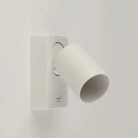 Aplica perete cu 1 spot directionabil Moon 1 Switched, alb