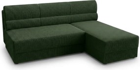 Coltar extensibil de colt TAVERO SLIM, verde inchis, reversibil, 201x140 cm