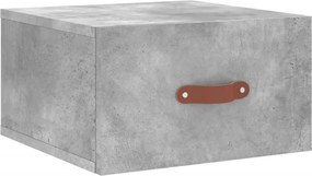 vidaXL Noptieră de perete, gri beton, 35x35x20 cm