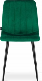 Verde scaun bucatarie LAVA din catifea cu picioare negre