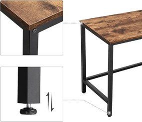 Birou de colt Oscar, culoare nuc si negru, 138x138x76 cm