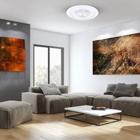 Plafonieră LED dimabilă cu ventilator ZONDA LED/48W/230V alb + telecomandă