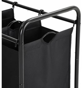 Cos De Rufe Cu Roti, Negru, 77 x 41 x 81.5 cm