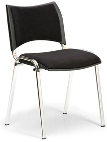 Scaun de conferinta SMART - picioare cromate, negru