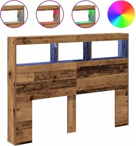 vidaXL Dulap pentru tăblie cu LED Lemn vechi 140x17x102 cm